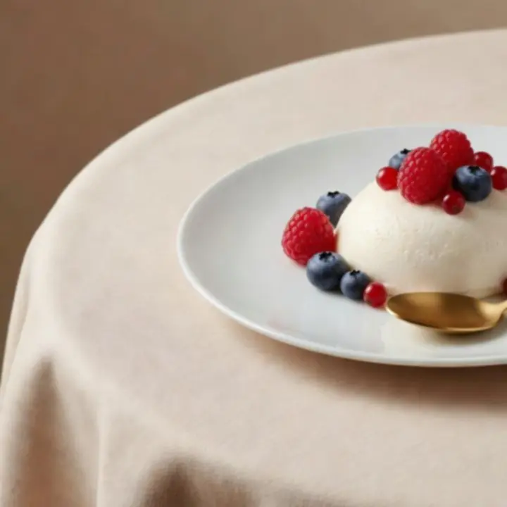 Detail dezertu servírovaného v restauraci Komorní Večer